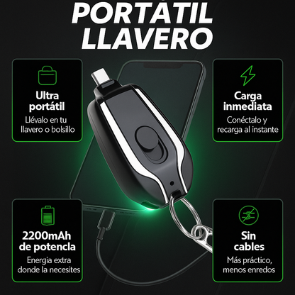 Llavero Cargador Tipo C/Lightning 2220mAh