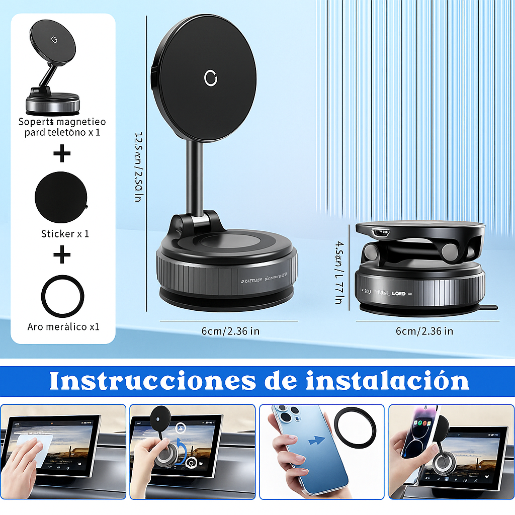 Soporte Premium 360° – Estabilidad total en coche y hogar (Stock Limitado)