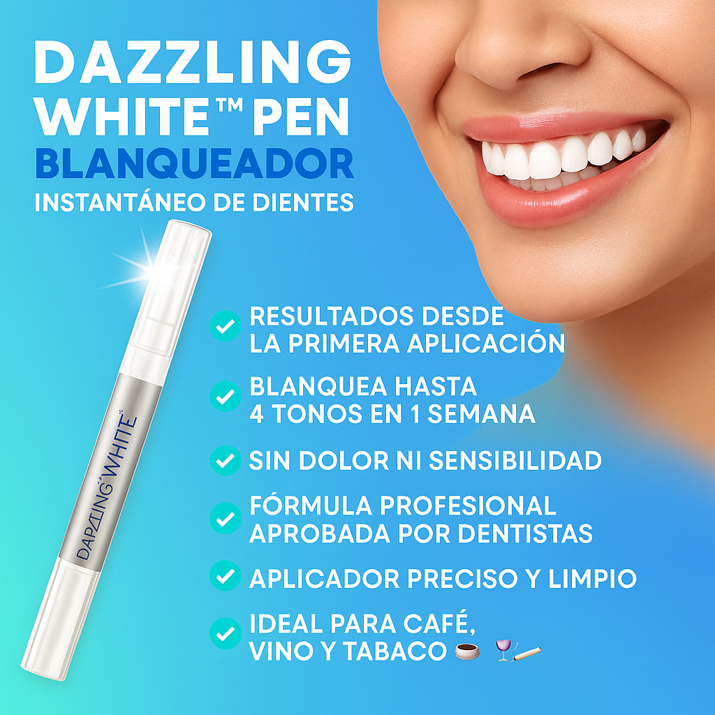 Dazzling White™ Pen – ¡Sonrisa blanca al instante, sin dentista!