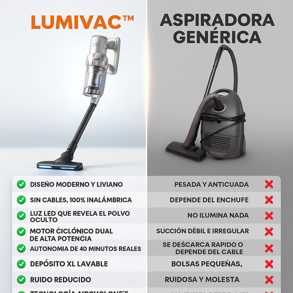 LUMIVAC™ — Luz, potencia y libertad.