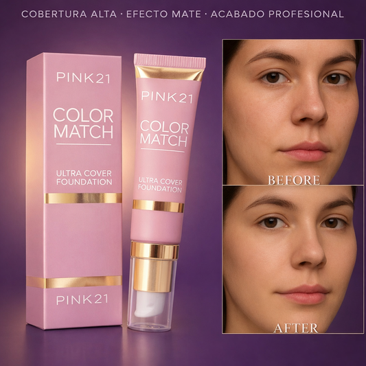 Pink 21 Color Match - CC CREAM REJUVENESCEDORA Y HIDRATANTE 💖