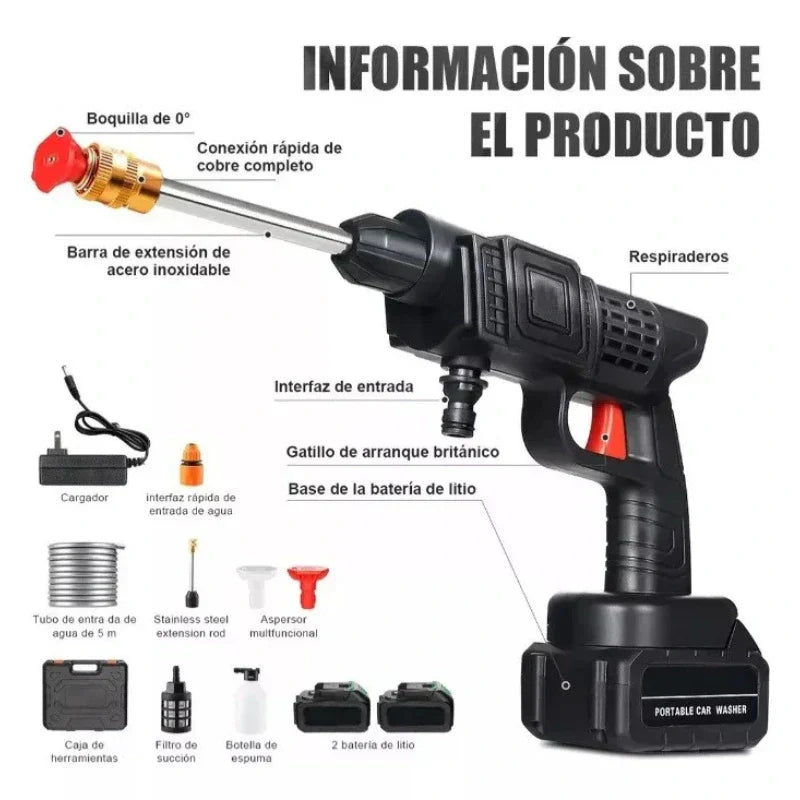 Hidrolavadora Portatil y Recargable + 2 Batería 48v Gratis