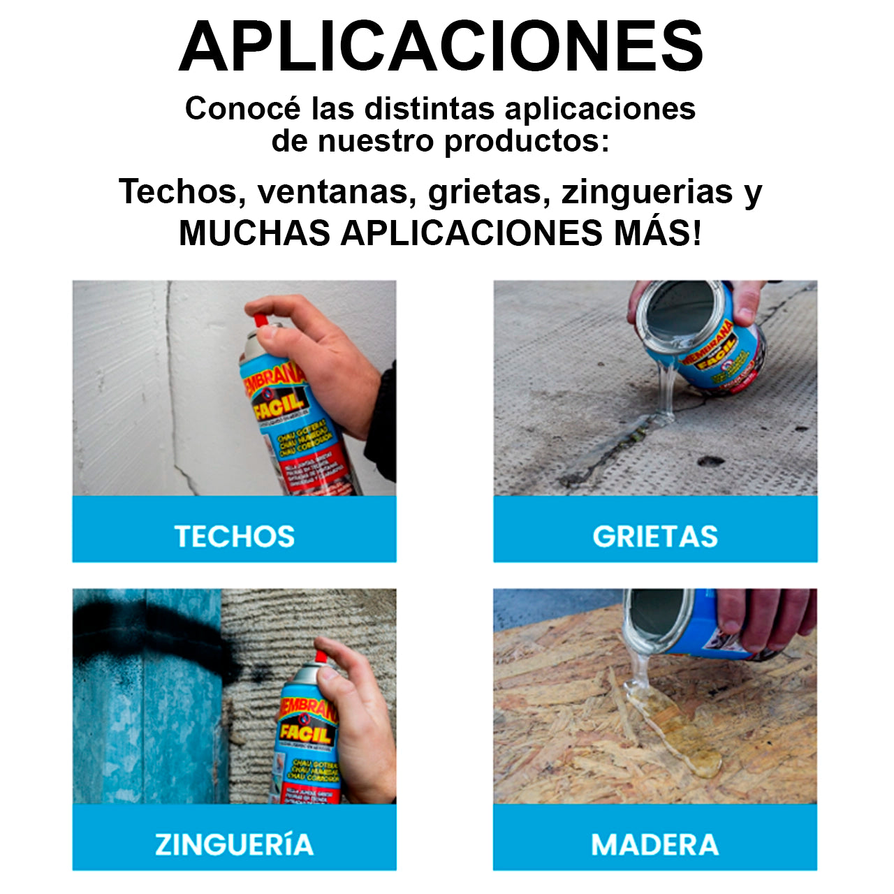 Membrana Fácil Aero – Caucho Líquido Sellador Impermeable en Spray | Sella Goteras al Instante y Protege Techos, Paredes y Chapas