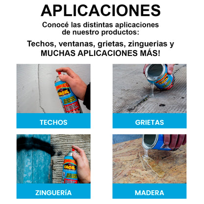 Membrana Fácil Aero – Caucho Líquido Sellador Impermeable en Spray | Sella Goteras al Instante y Protege Techos, Paredes y Chapas