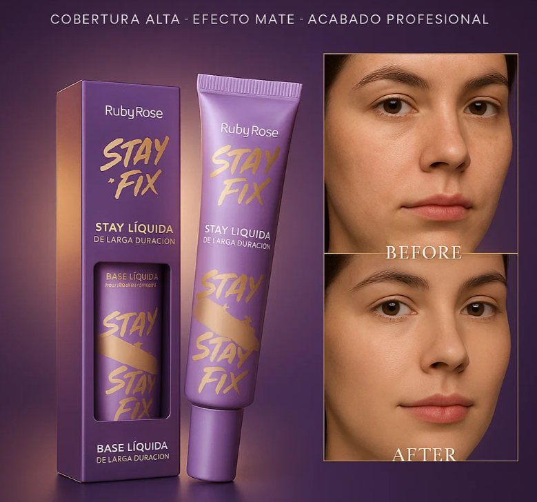 STAY FIX PRO RUBY ROSE — BASE REJUVENESCEDORA Y HIDRATANTE 💄