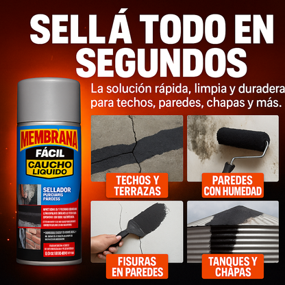 Membrana Fácil Aero – Caucho Líquido Sellador Impermeable en Spray | Sella Goteras al Instante y Protege Techos, Paredes y Chapas