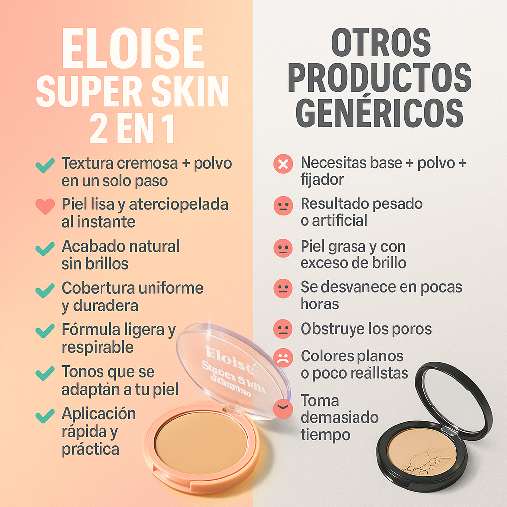 Eloise™ Super Skin – Maquillaje 2 en 1 con Efecto Aterciopelado -50% OFF