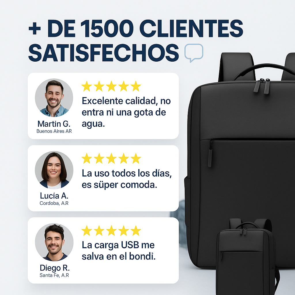 MOCHILA URBANA DIVISIÓN™ – CARGA USB Y IMPERMEABLE (-50%OFF + ENVÍO GRATIS)