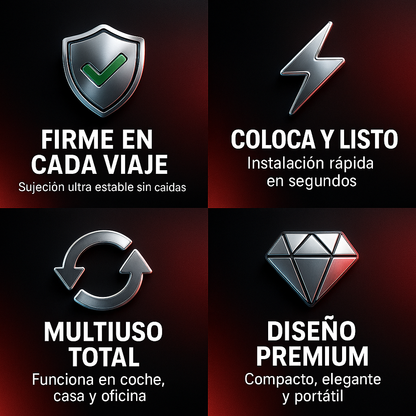 Soporte Premium 360° – Estabilidad total en coche y hogar (Stock Limitado)