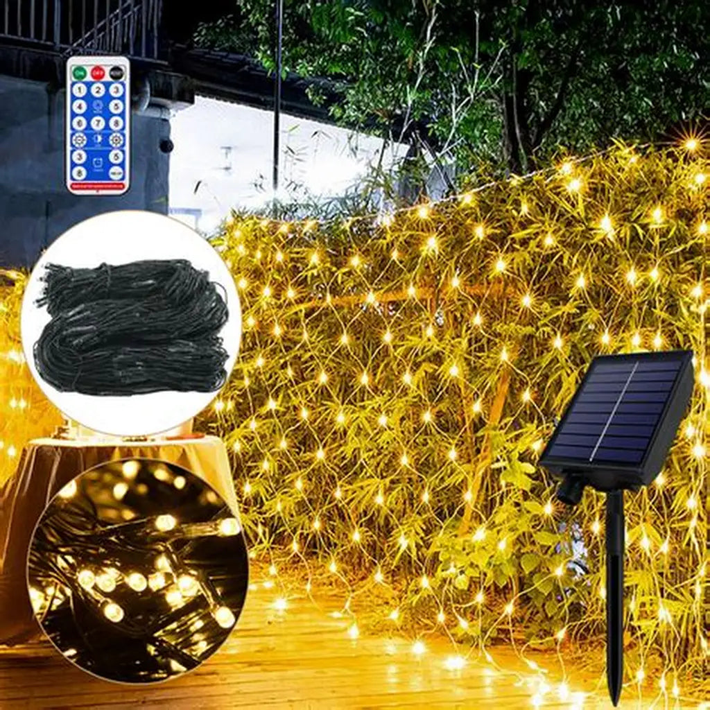 Luces Navidad Exterior Solares Guirnalda Led 20m Impermeable 200 Luces Cálidas