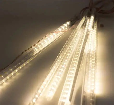 Lluvia De Meteoritos Tubos Led Cascada Luces Amarillas