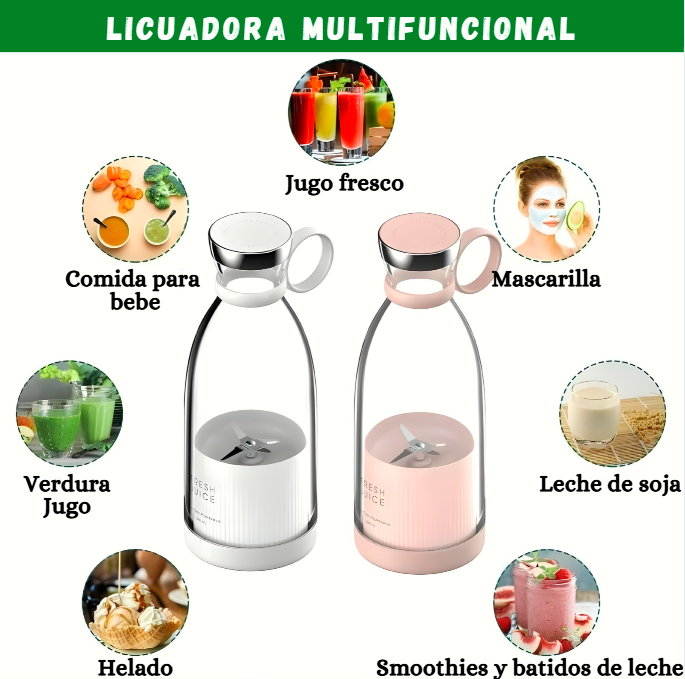 Mini licuadora portátil: licúe en cualquier lugar y en cualquier momento: ¡nutrición fresca para llevar!