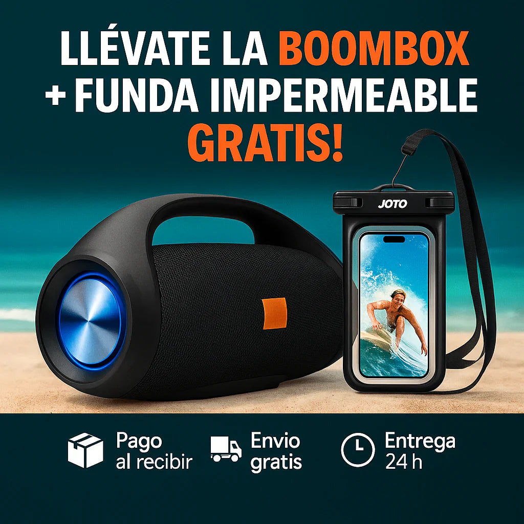 Boombox Portátil de Alta Potencia + Regalo Impermeable