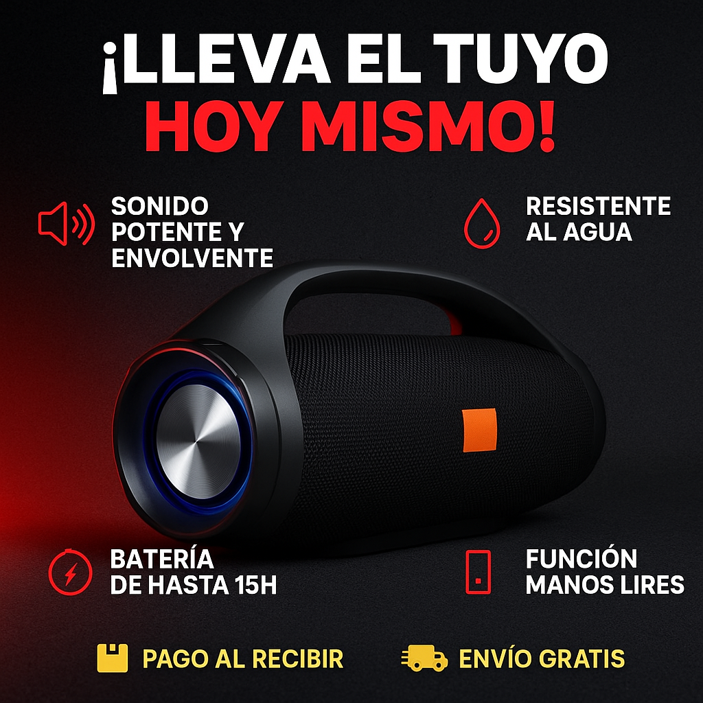 Boombox Portátil de Alta Potencia + Regalo Impermeable