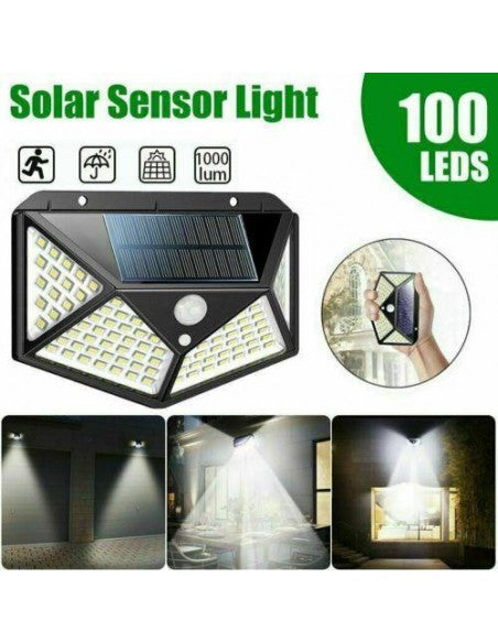 Reflector Solar Inteligente 100 LED con Sensor de Movimiento | Iluminación Automática, Impermeable y sin Cables