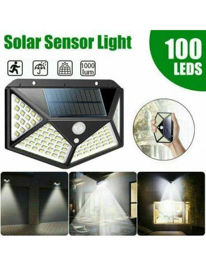 Reflector Solar Inteligente 100 LED con Sensor de Movimiento | Iluminación Automática, Impermeable y sin Cables